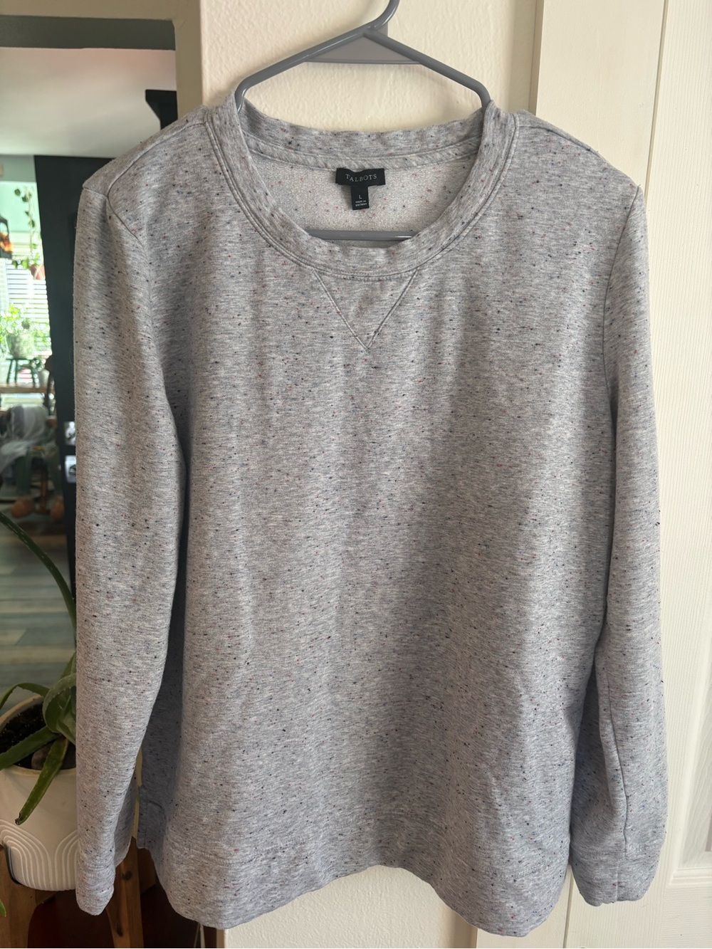 Talbots Womens Heather Gray Crewneck Sweater